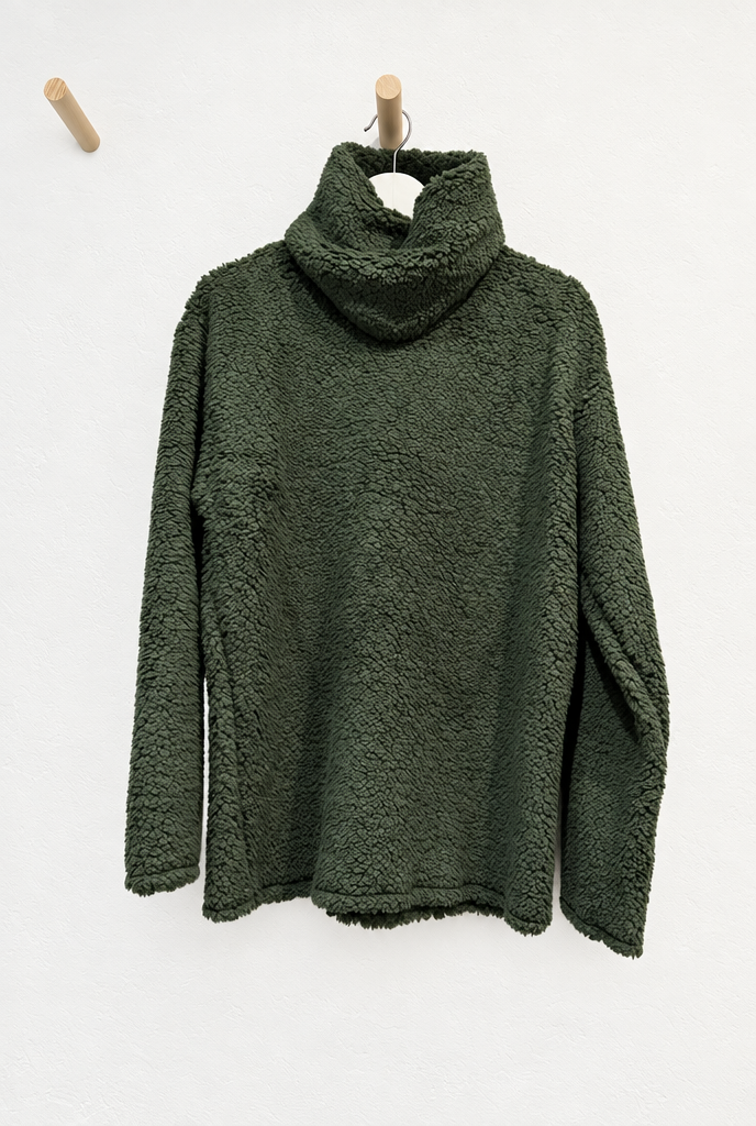 Sweatshirt Doudou mixte avec col kaki